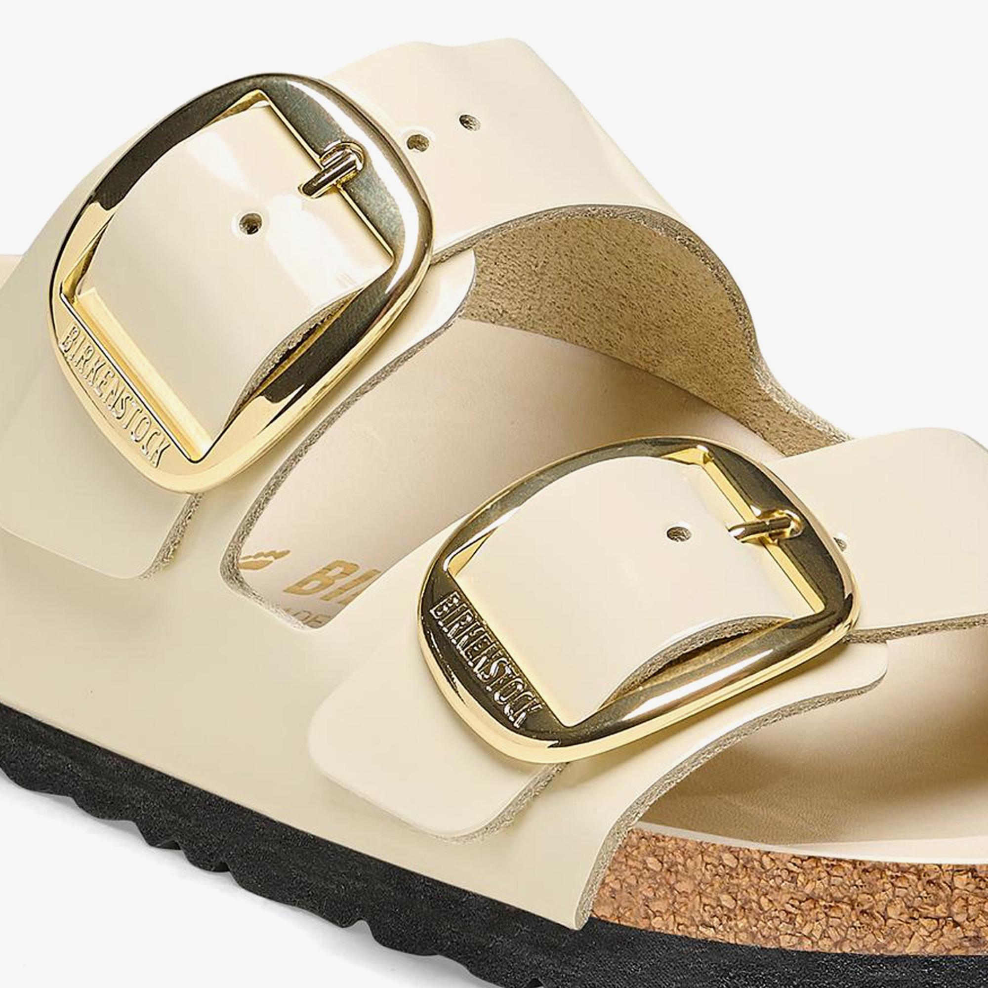 Birkenstock Arizona Big Buckle Nl High Shine Kadın Krem Rengi Terlik