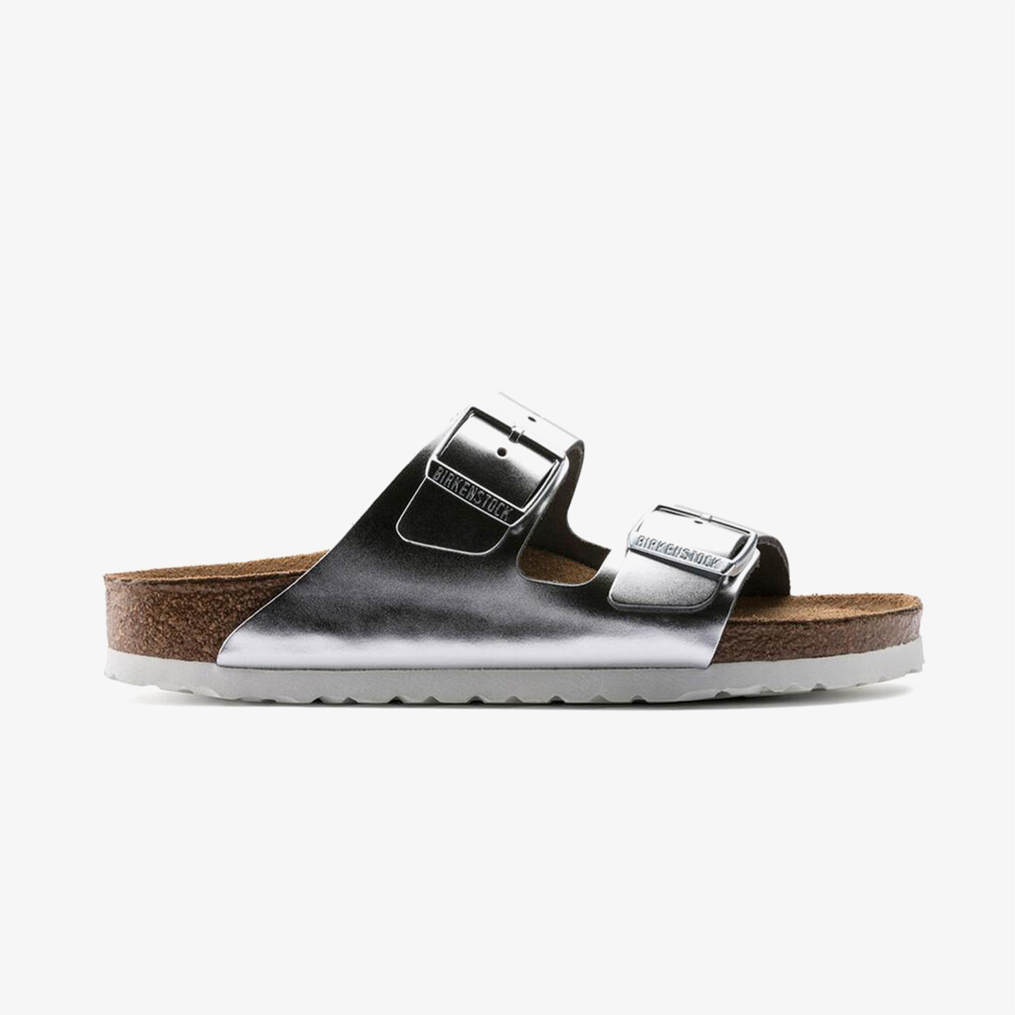 Birkenstock Arizona Sfb Nl Metallic Kadın Gümüş Rengi Terlik