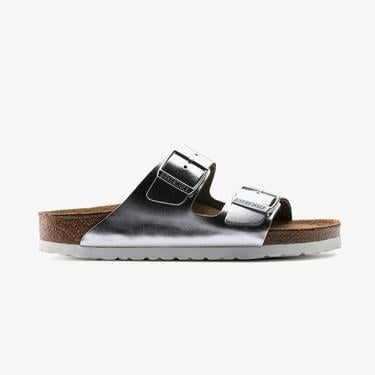  Birkenstock Arizona Sfb Nl Metallic Kadın Gümüş Rengi Terlik