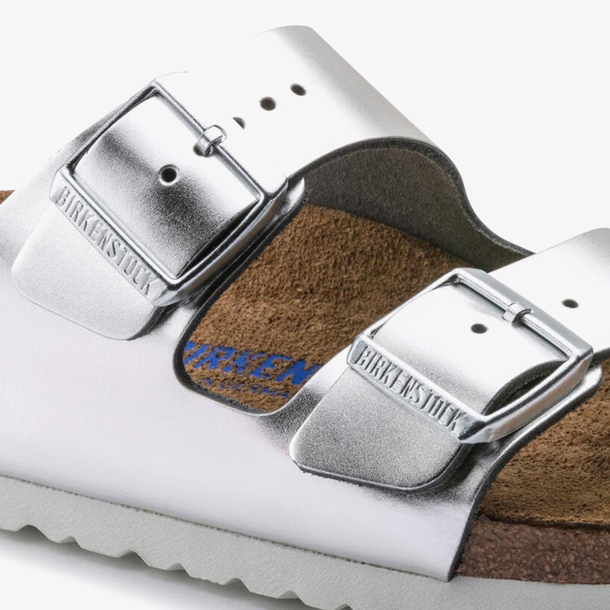 Birkenstock Arizona Sfb Nl Metallic Kadın Gümüş Rengi Terlik