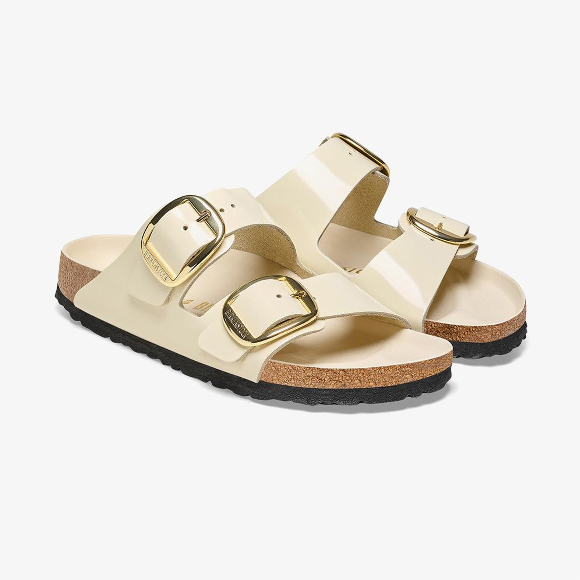 Birkenstock Arizona Big Buckle Nl High Shine Kadın Krem Rengi Terlik