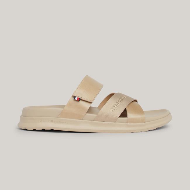  Tommy Hilfiger Çapraz Askılı Erkek Bej Sandalet