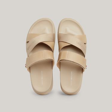  Tommy Hilfiger Çapraz Askılı Erkek Bej Sandalet