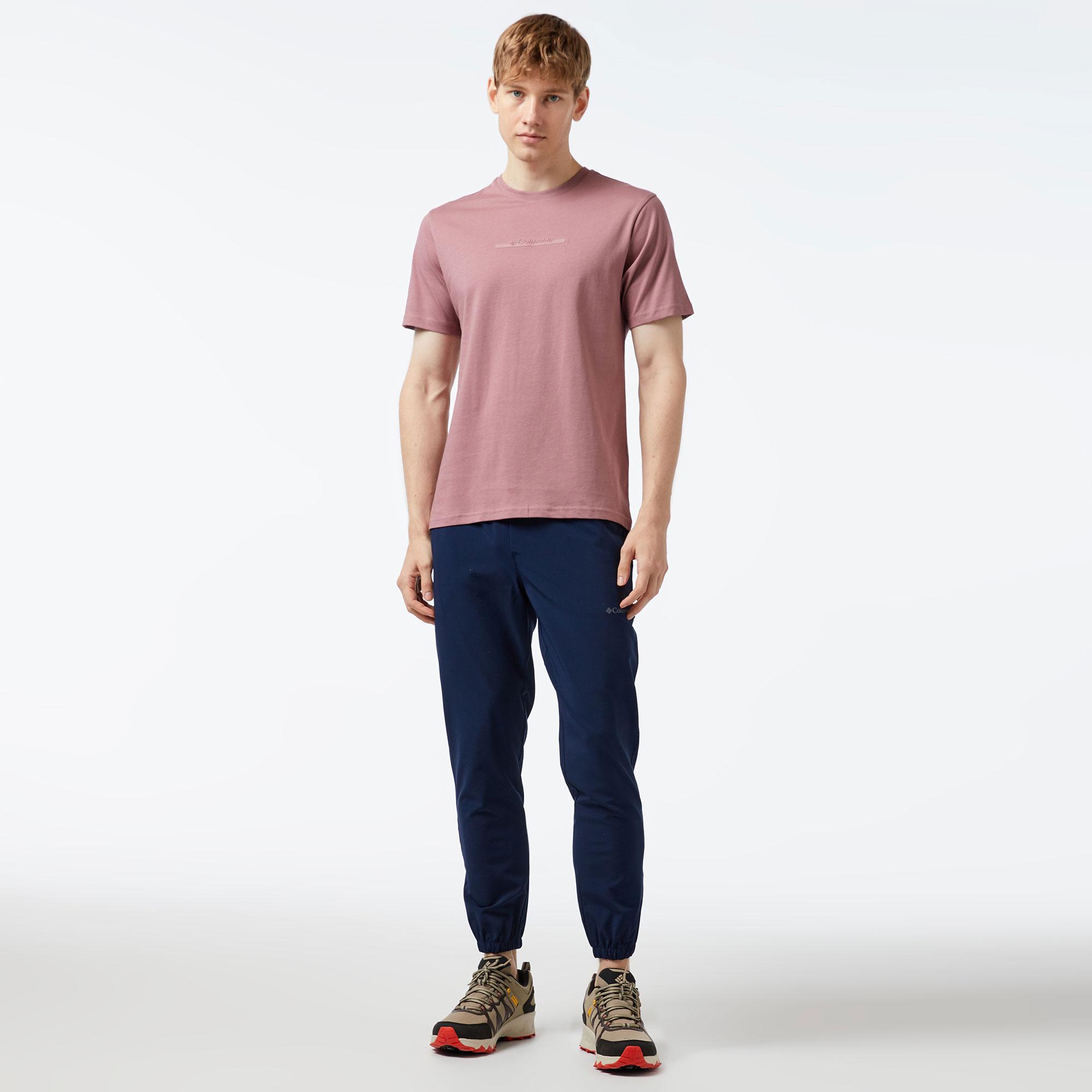 Columbia Bar Split Graphic Erkek Pembe T-Shirt