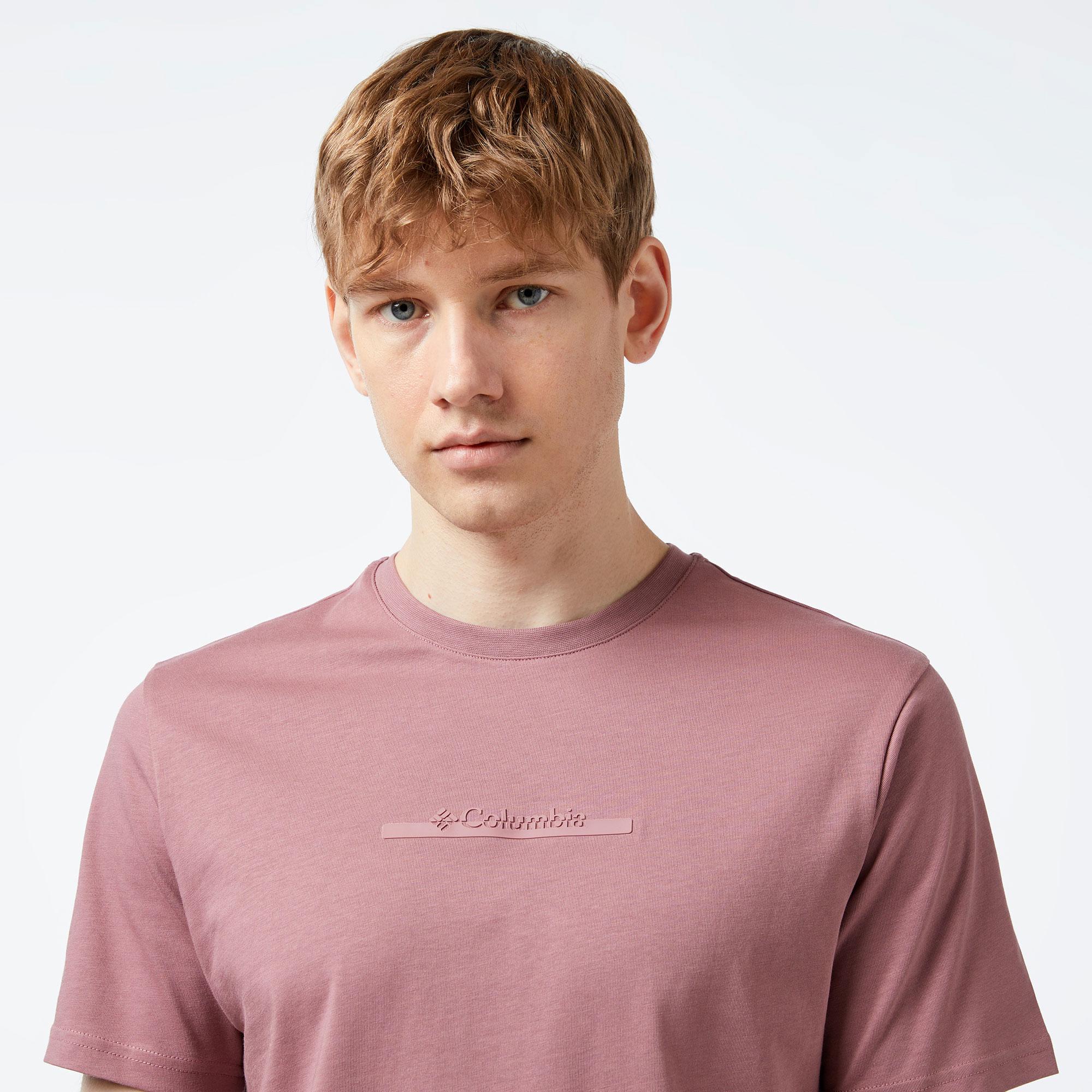 Columbia Bar Split Graphic Erkek Pembe T-Shirt