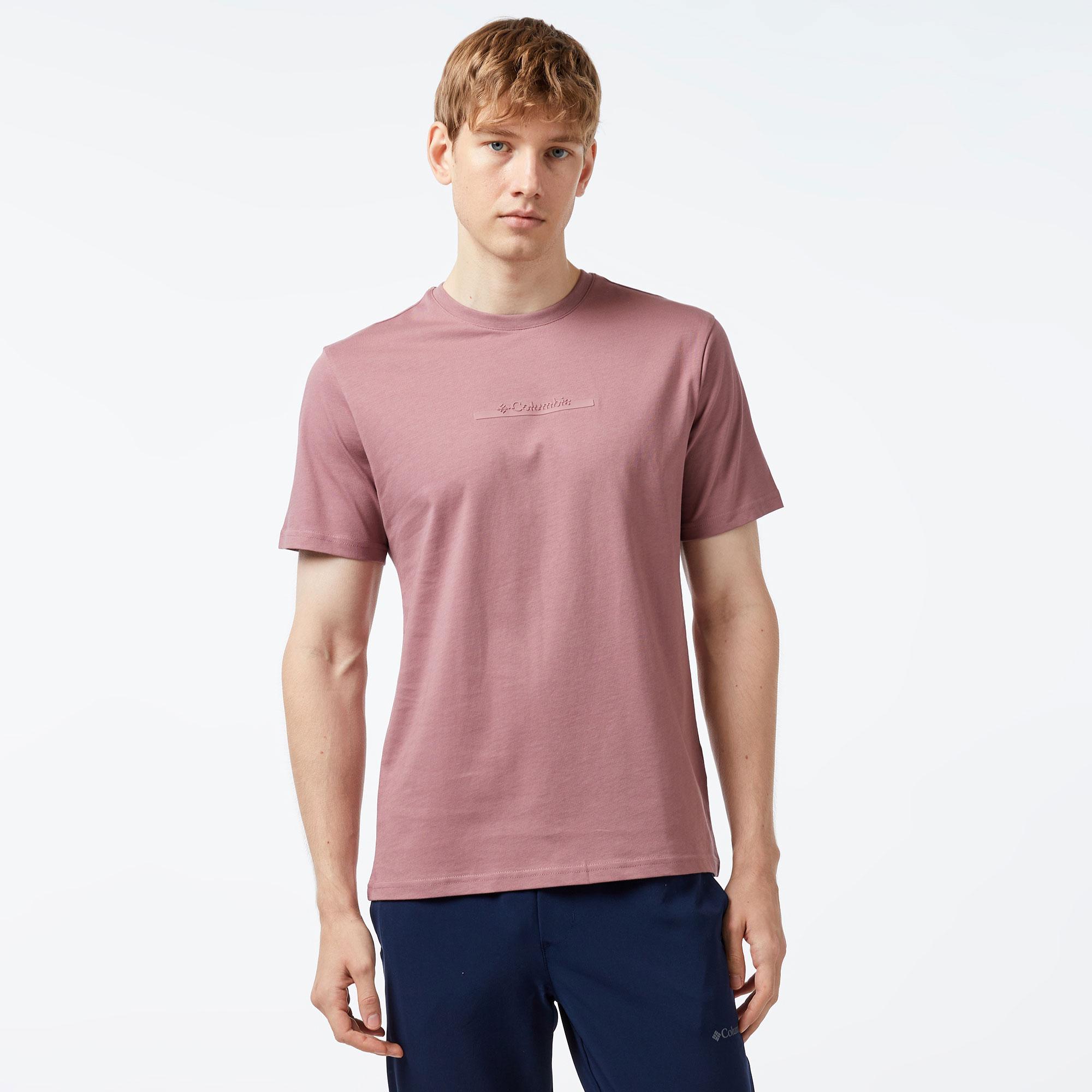 Columbia Bar Split Graphic Erkek Pembe T-Shirt