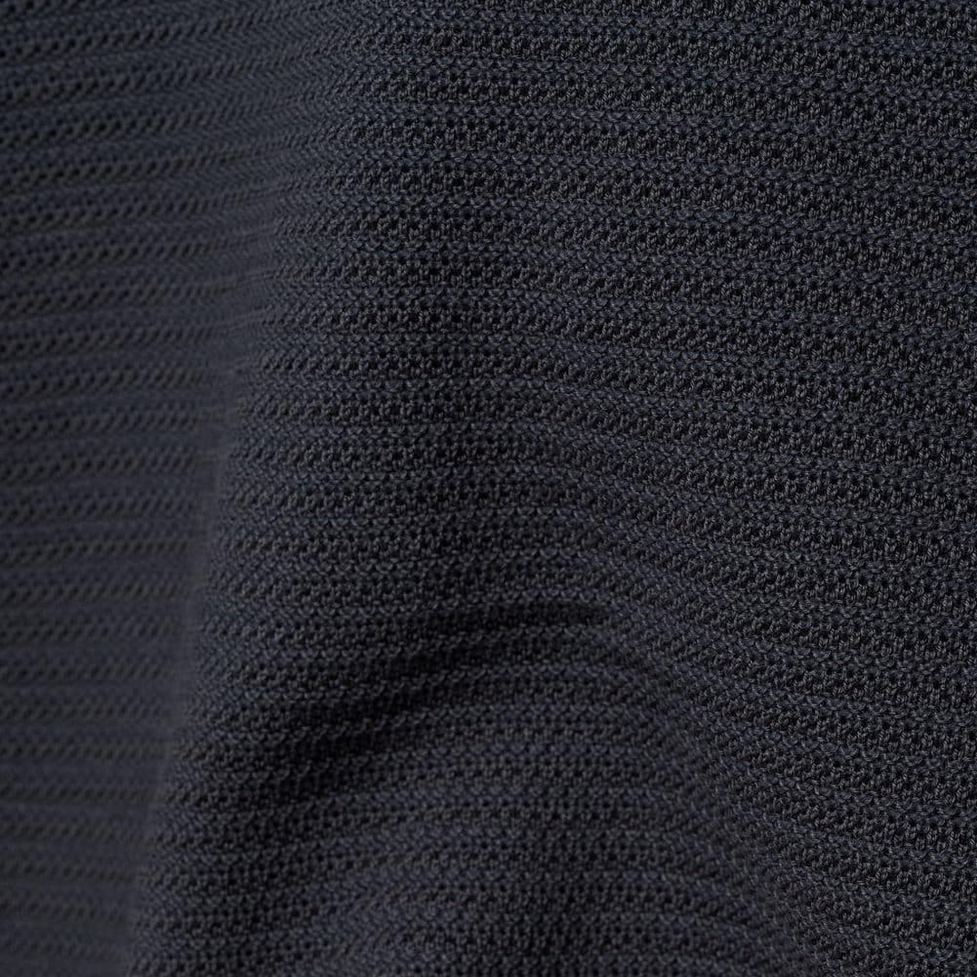 Mango Erkek Tencel Pamuklu Örgü Desenli Triko Polo Gömlek Koyu Gri