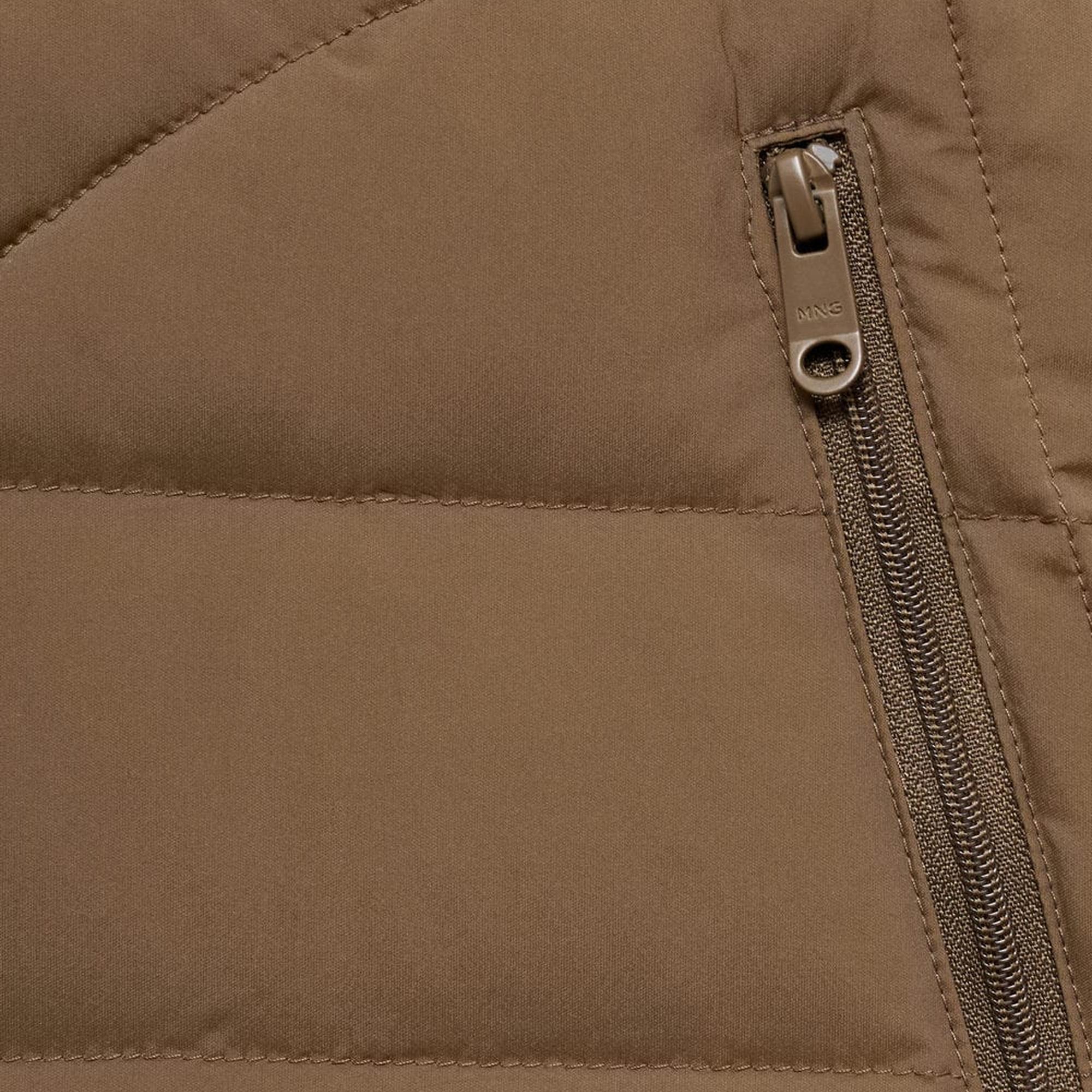 Mango Erkek Tüy Dolgulu Kapitone Yelek Tütün Kahvesi