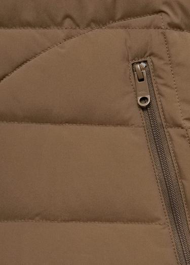  Mango Erkek Tüy Dolgulu Kapitone Yelek Tütün Kahvesi