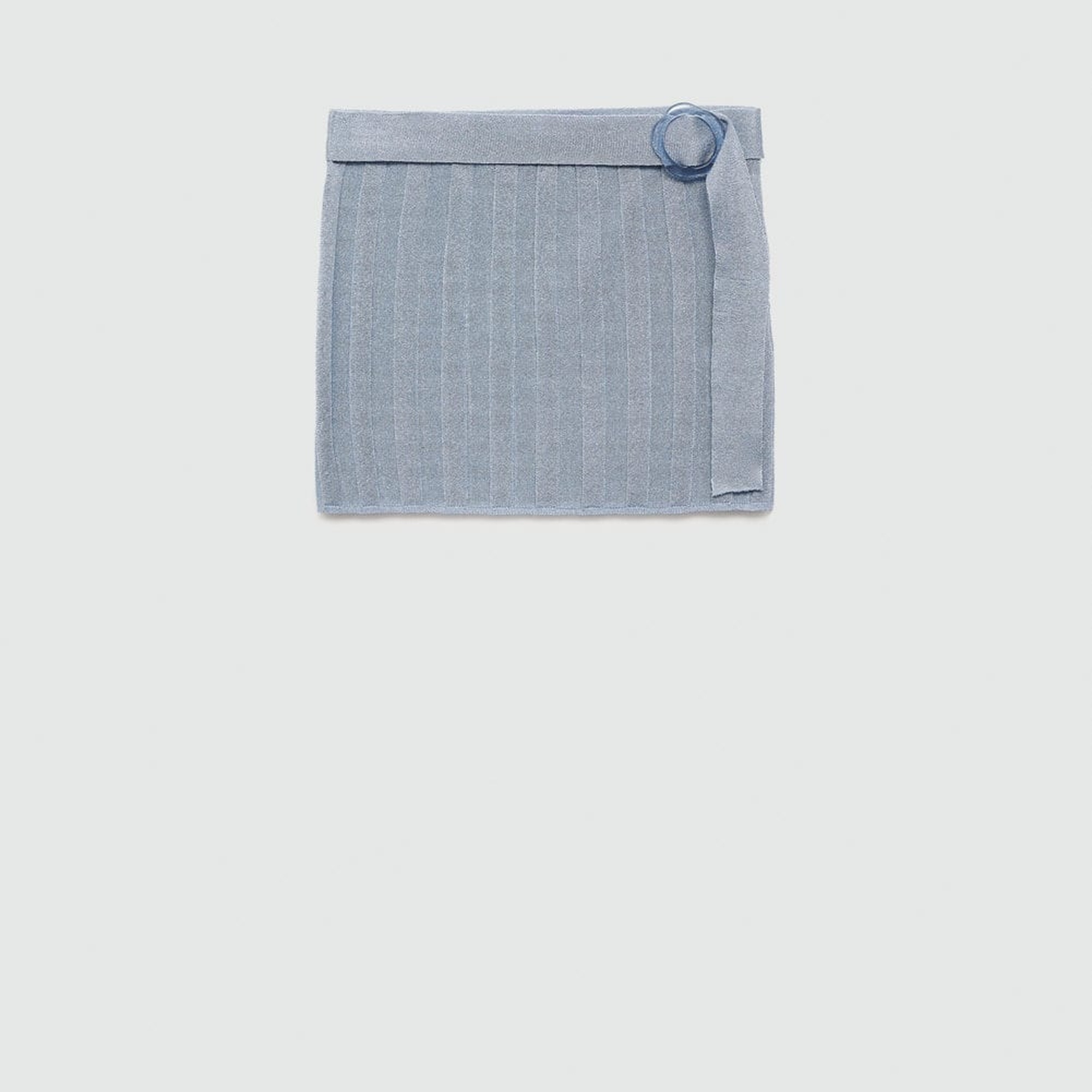 Mango Kadın Lureks Triko Mini Etek Mavi