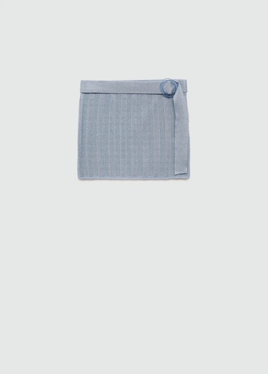  Mango Kadın Lureks Triko Mini Etek Mavi