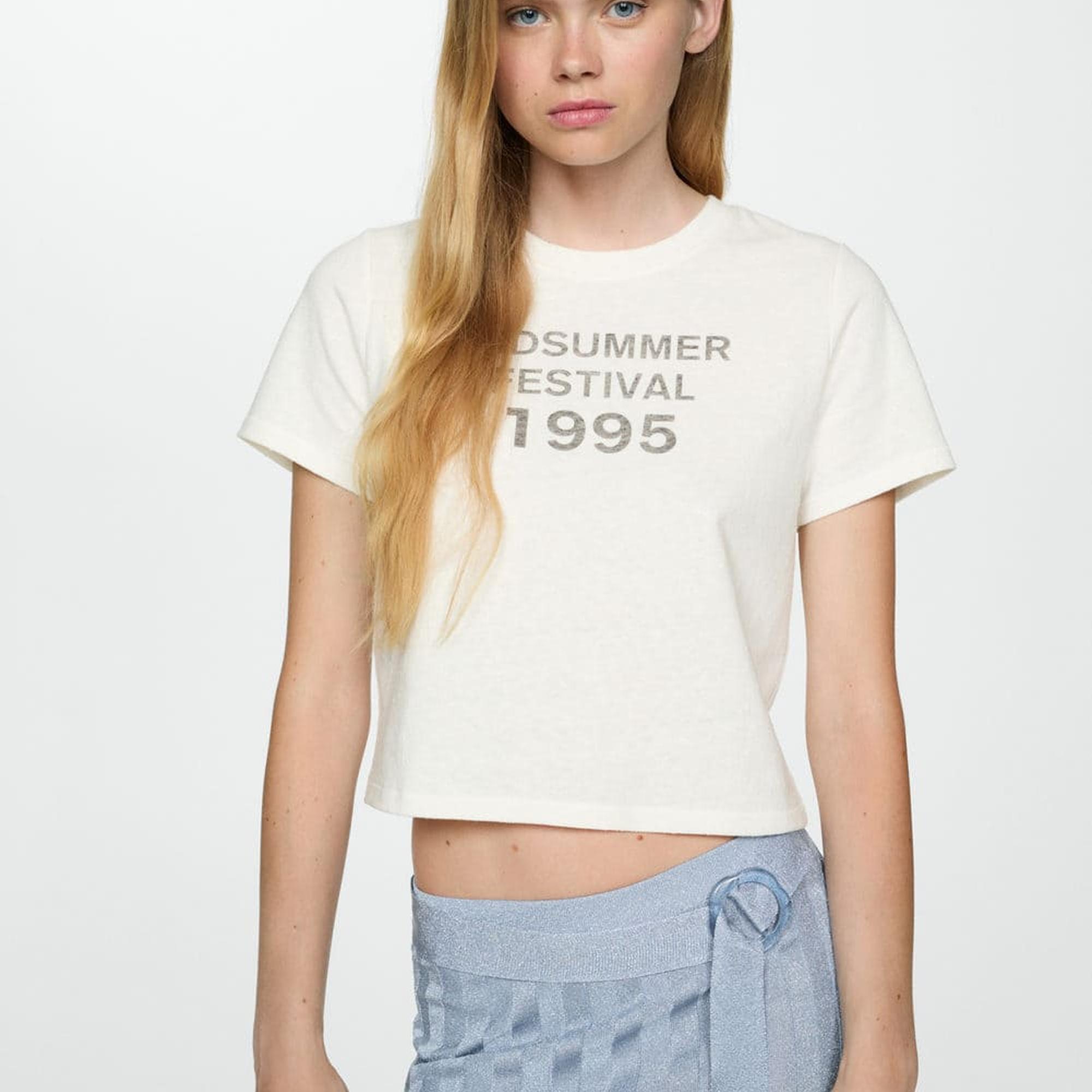 Mango Kadın Lureks Triko Mini Etek Mavi