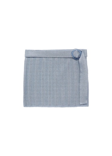  Mango Kadın Lureks Triko Mini Etek Mavi