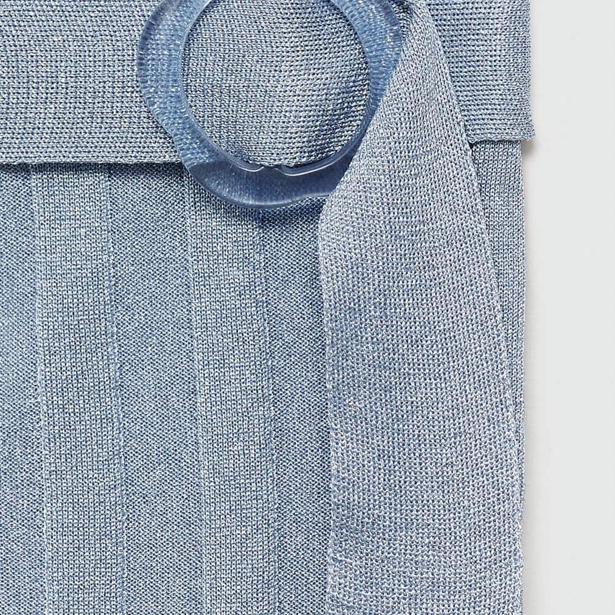 Mango Kadın Lureks Triko Mini Etek Mavi