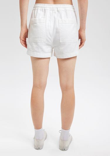  Mavi Beli Bağcıklı Beyaz Şort 1410141-70057