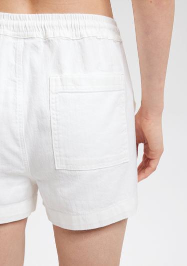  Mavi Beli Bağcıklı Beyaz Şort 1410141-70057