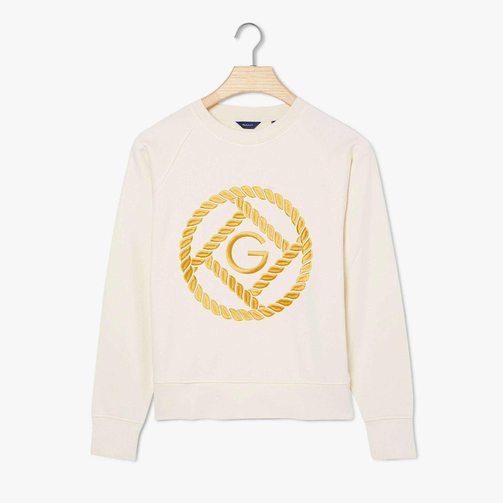 GANT Kadın Bej Relaxed Fit Bisiklet Yaka Sweatshirt