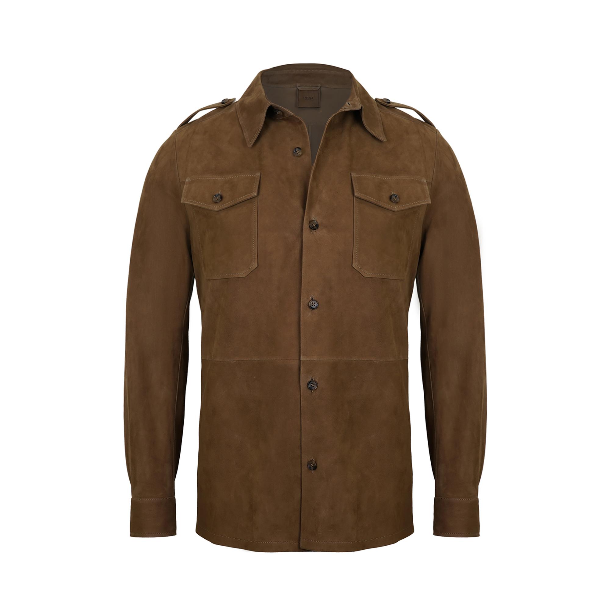 Amadeo Yeşil Erkek Süet Deri Gömlek