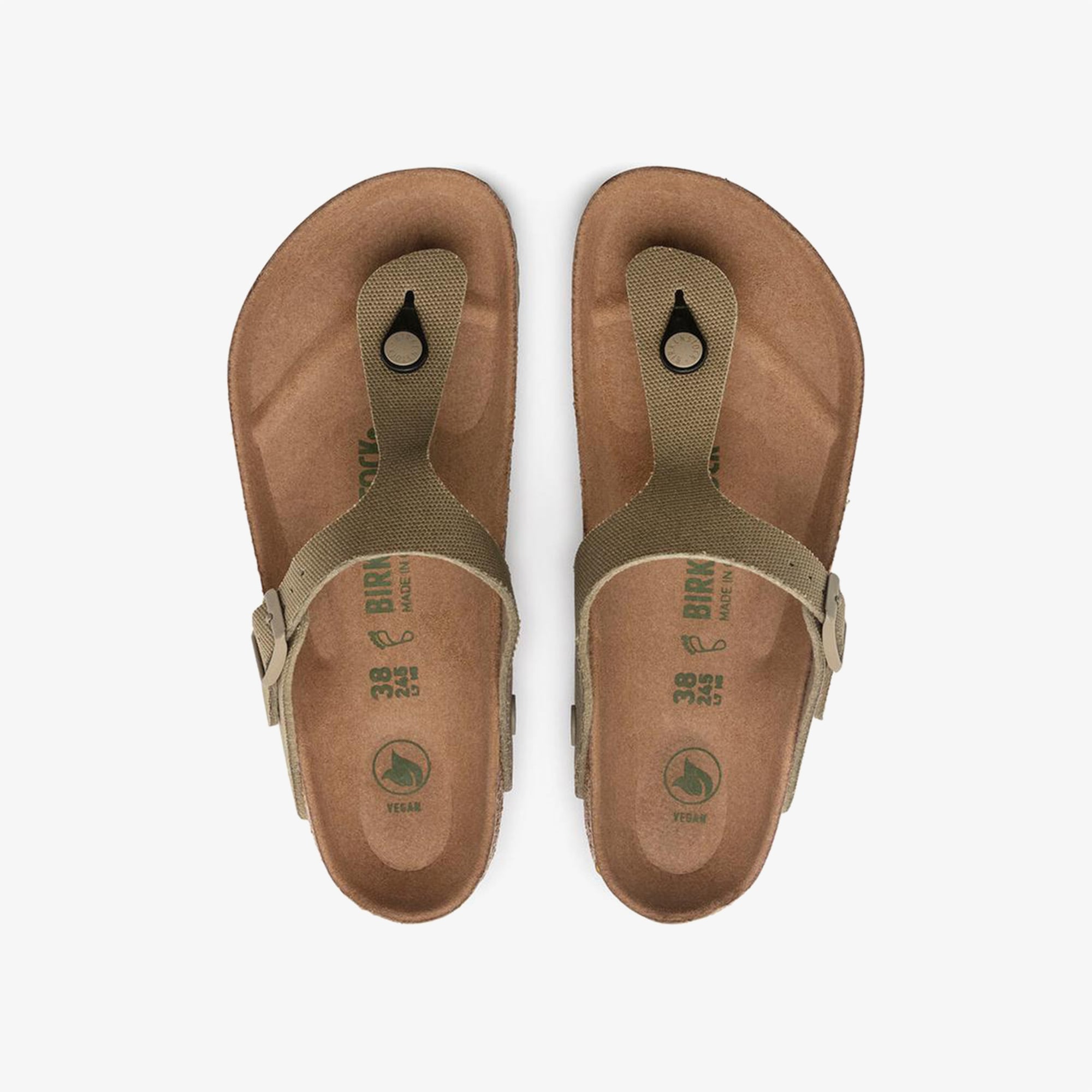 Birkenstock Birkenstock Gizeh Tex Canvas Vegan Kadın Haki Terlik Sandalet & Terlik | FashFed Haki - 3. görsel