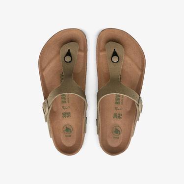  Birkenstock Gizeh Tex Canvas Vegan Kadın Haki Terlik