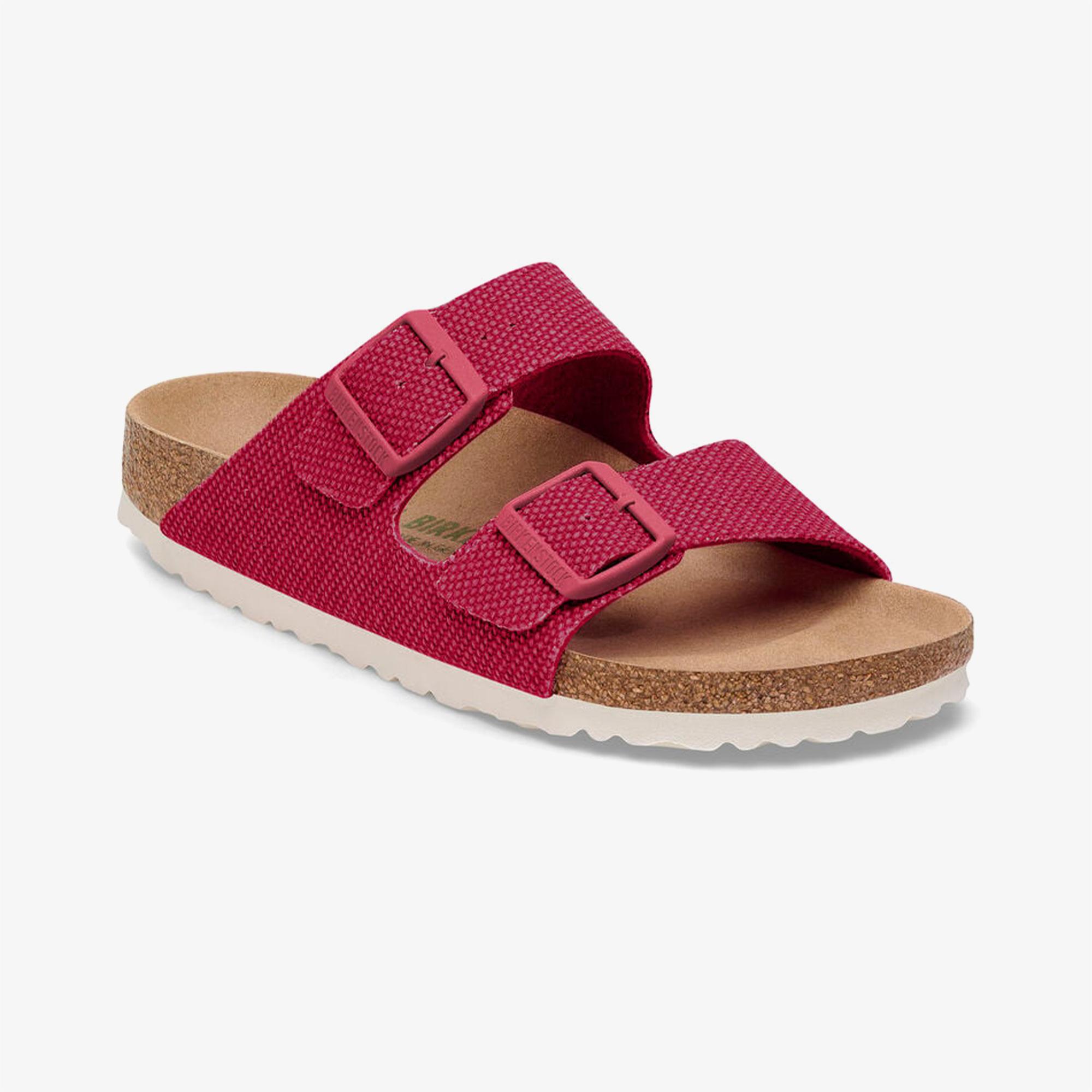 Birkenstock Arizona Tex Rough Canvas Vegan Kadın Pembe Terlik