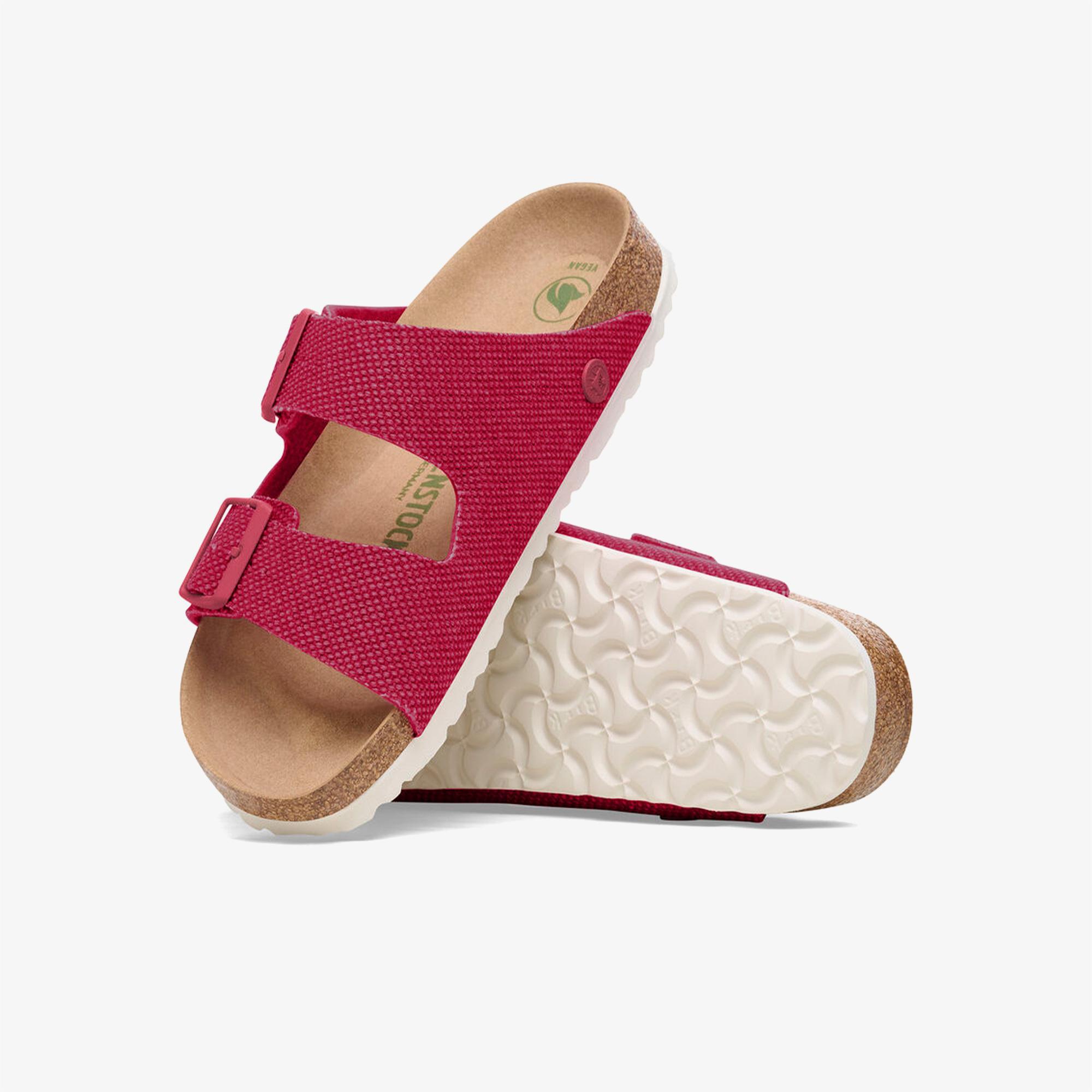 Birkenstock Arizona Tex Rough Canvas Vegan Kadın Pembe Terlik