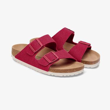  Birkenstock Arizona Tex Rough Canvas Vegan Kadın Pembe Terlik