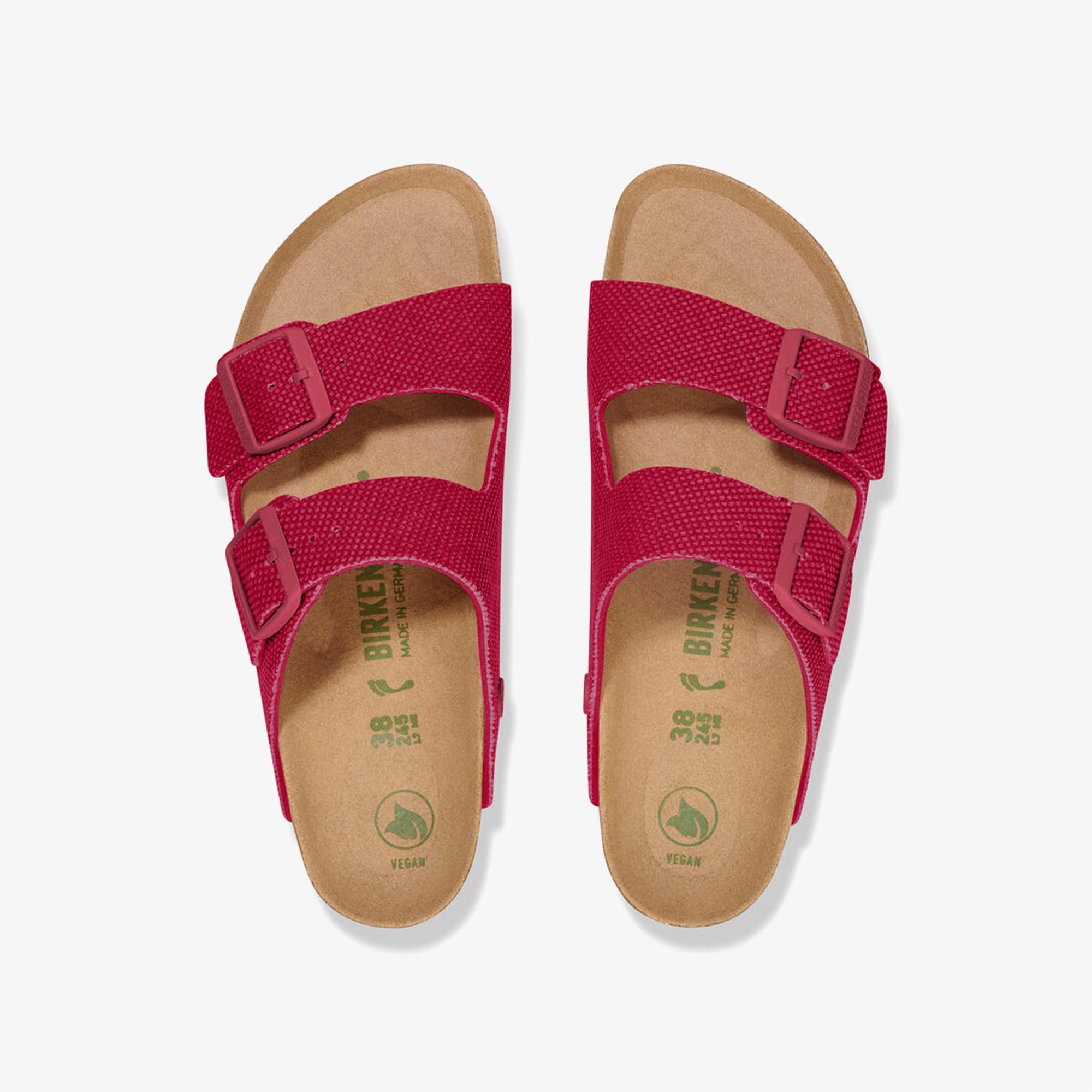 Birkenstock Arizona Tex Rough Canvas Vegan Kadın Pembe Terlik