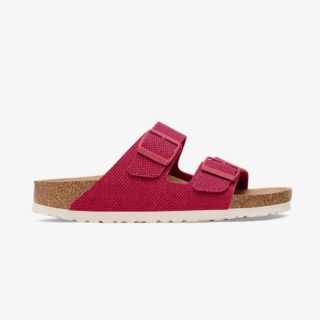  Birkenstock Arizona Tex Rough Canvas Vegan Kadın Pembe Terlik