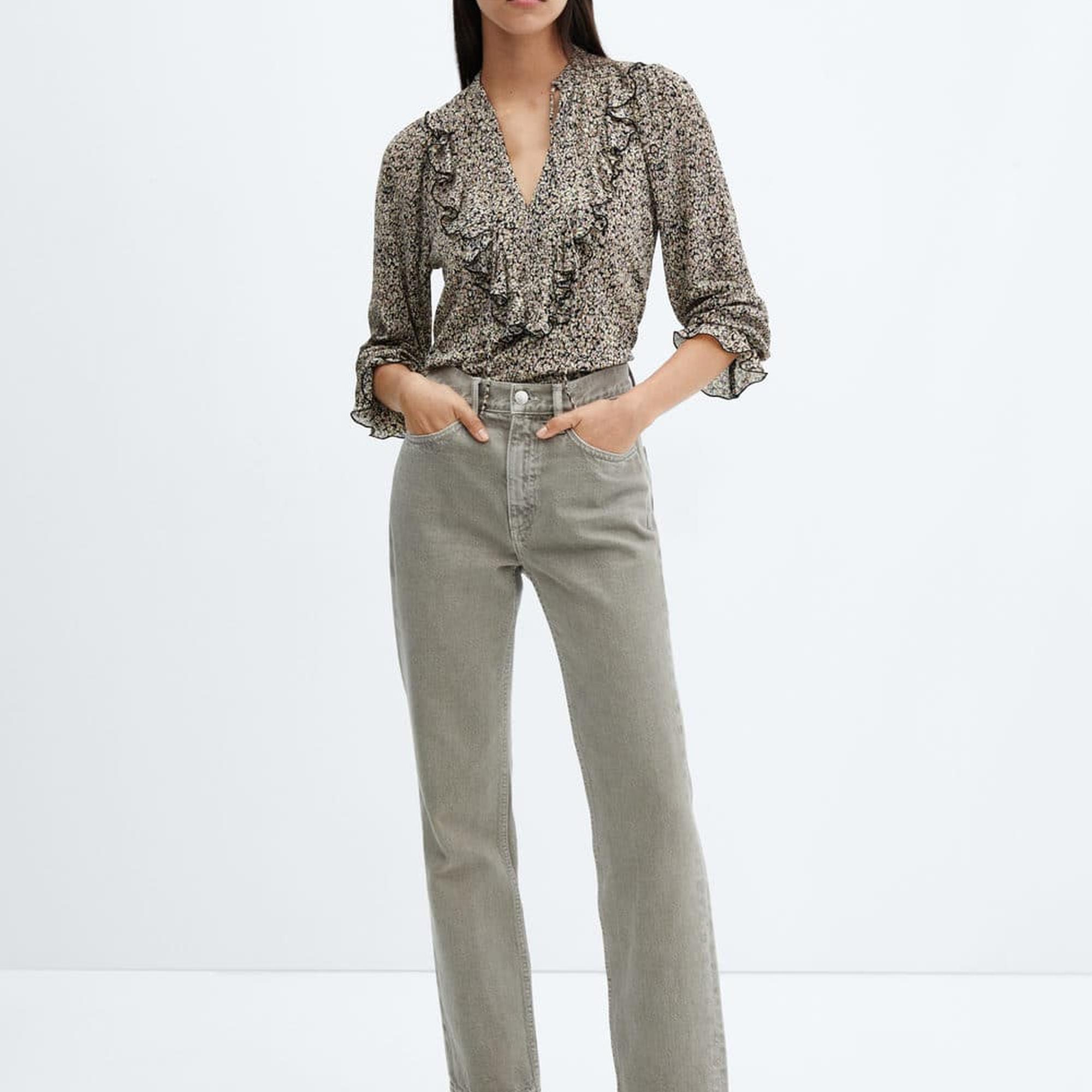 Mango Kadın Fırfırlı Dökümlü Bluz Siyah