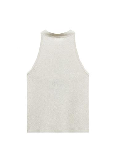  Mango Kadın Lureks Halter Yaka Bluz Buz Grisi