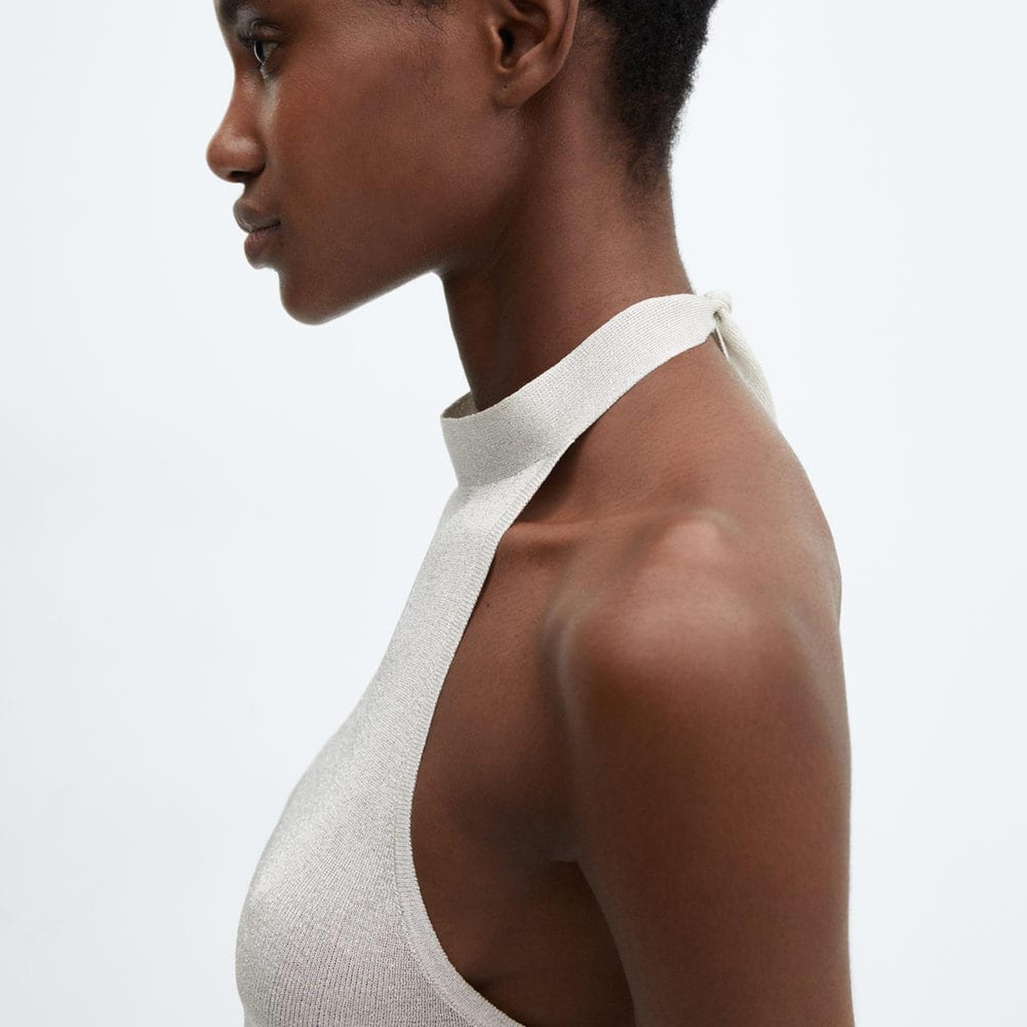 Mango Kadın Lureks Halter Yaka Bluz Buz Grisi