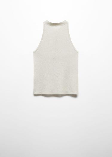  Mango Kadın Lureks Halter Yaka Bluz Buz Grisi