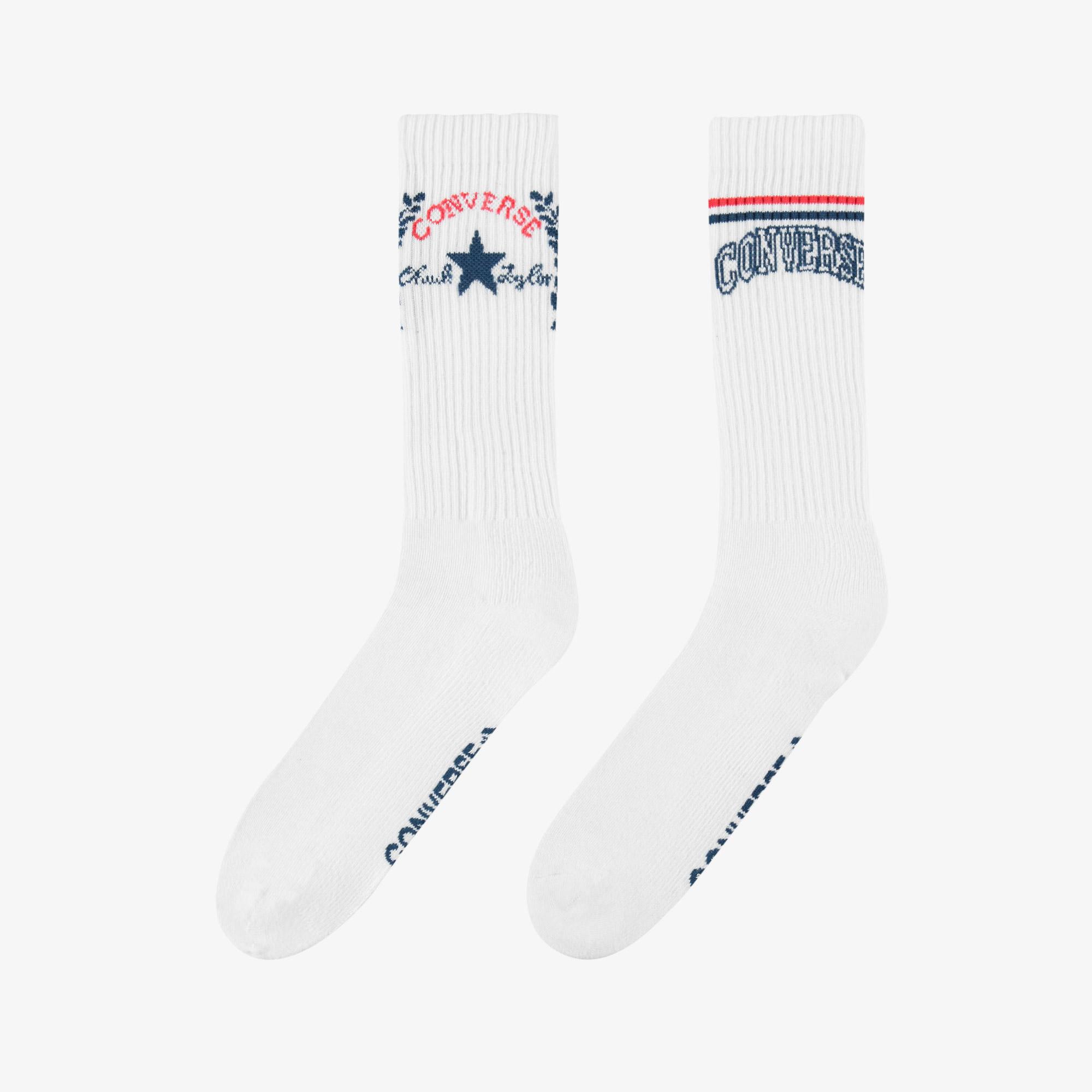 Converse Chuck Taylor Erkek 2'li Beyaz Uzun Çorap