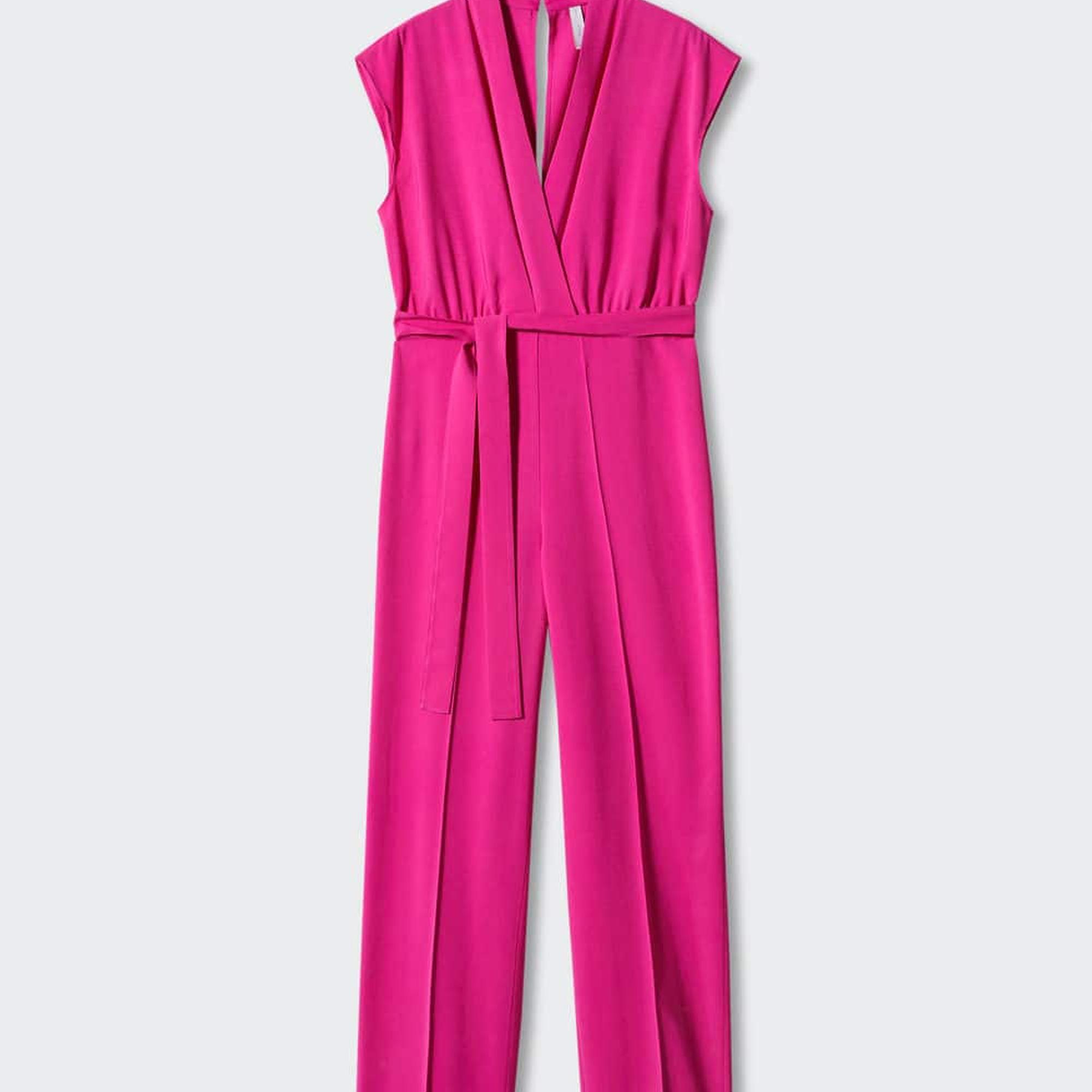 Mango Kadın Bağ Detaylı Uzun Tulum Fuşya