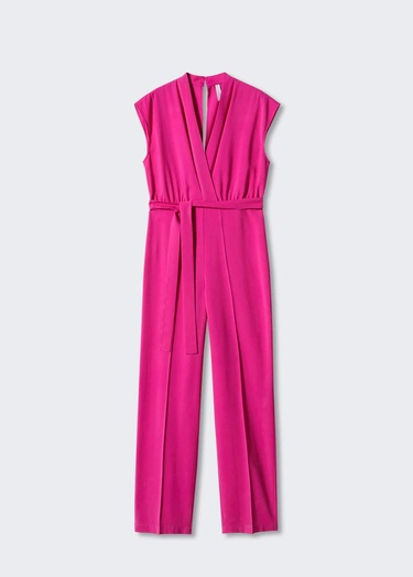  Mango Kadın Bağ Detaylı Uzun Tulum Fuşya