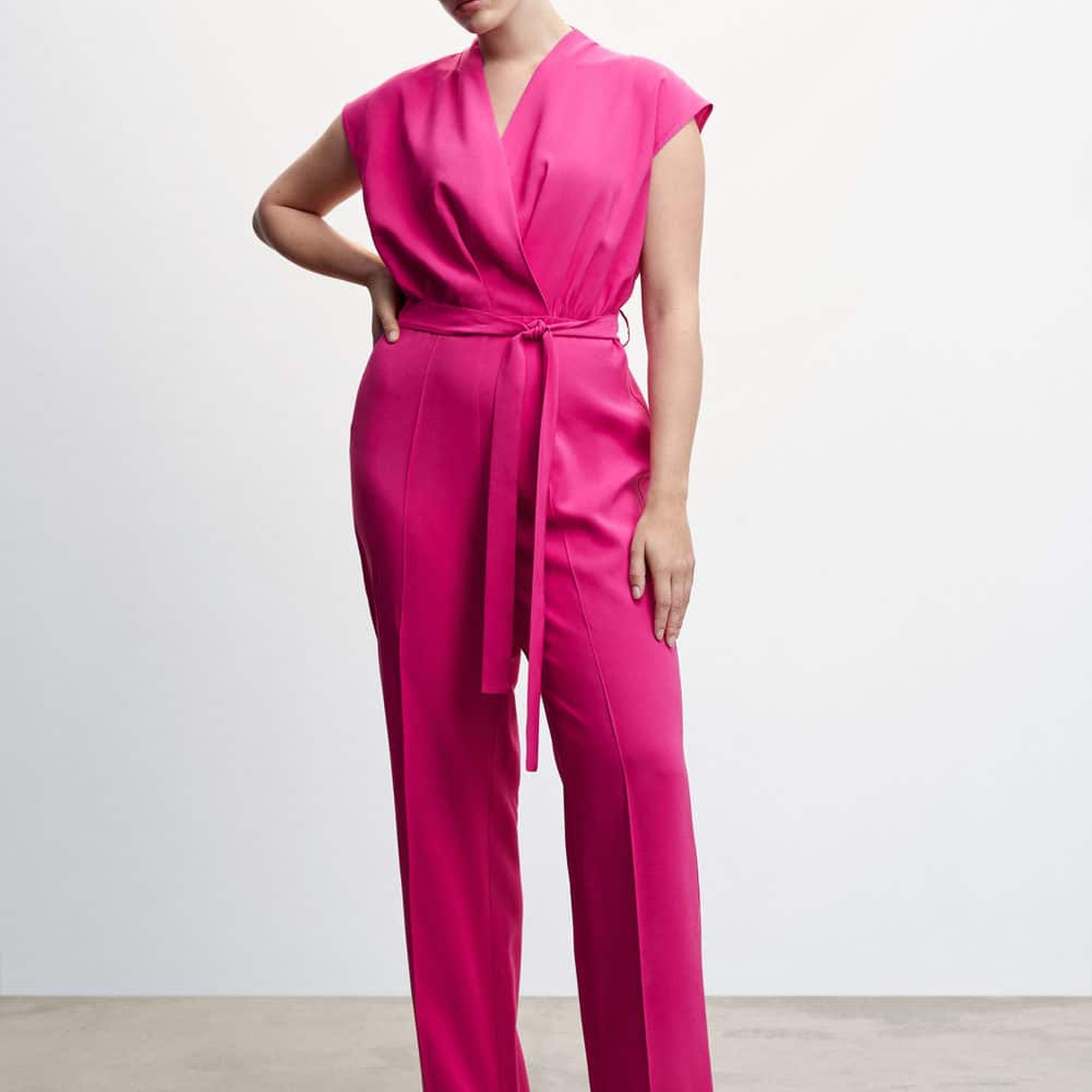 Mango Kadın Bağ Detaylı Uzun Tulum Fuşya