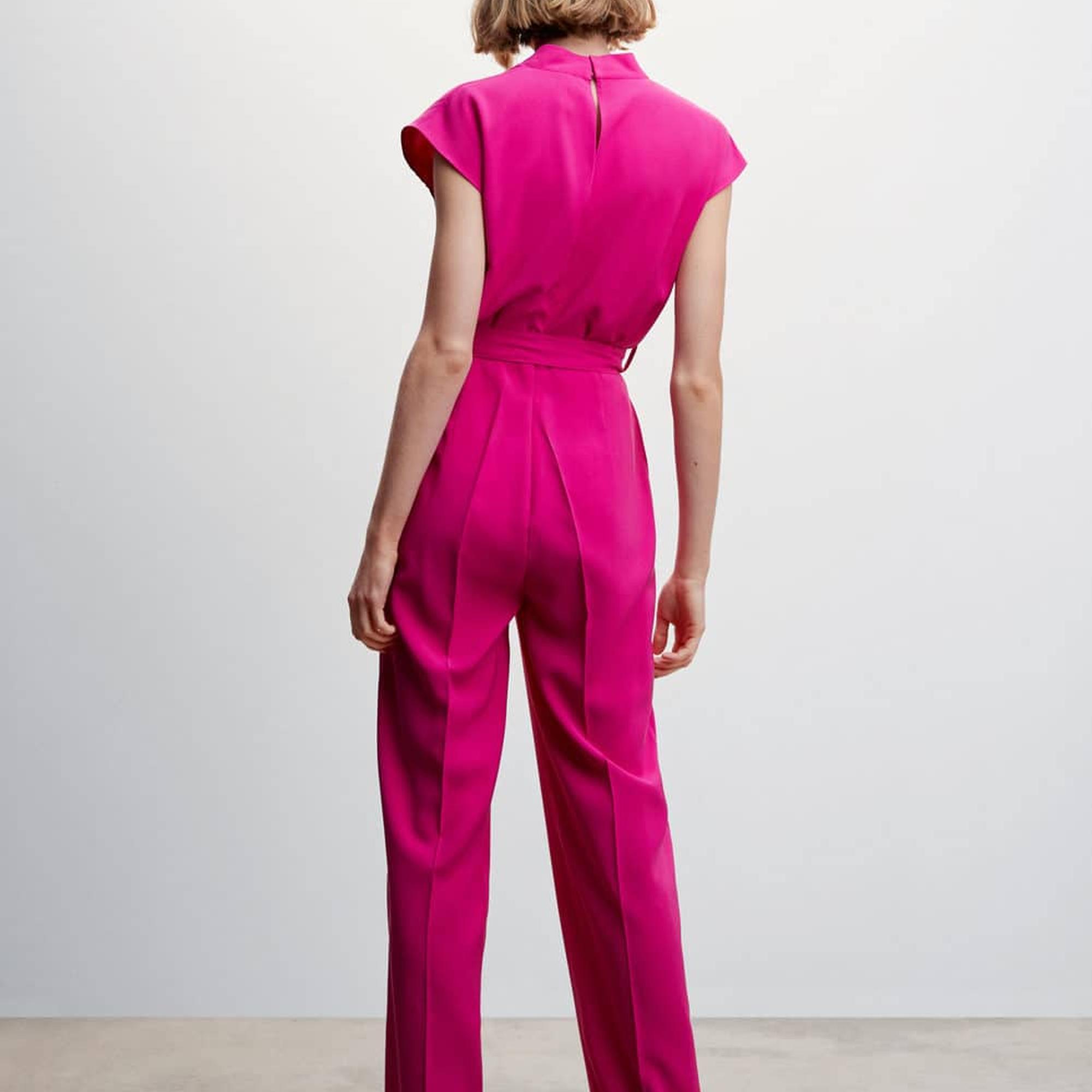 Mango Kadın Bağ Detaylı Uzun Tulum Fuşya