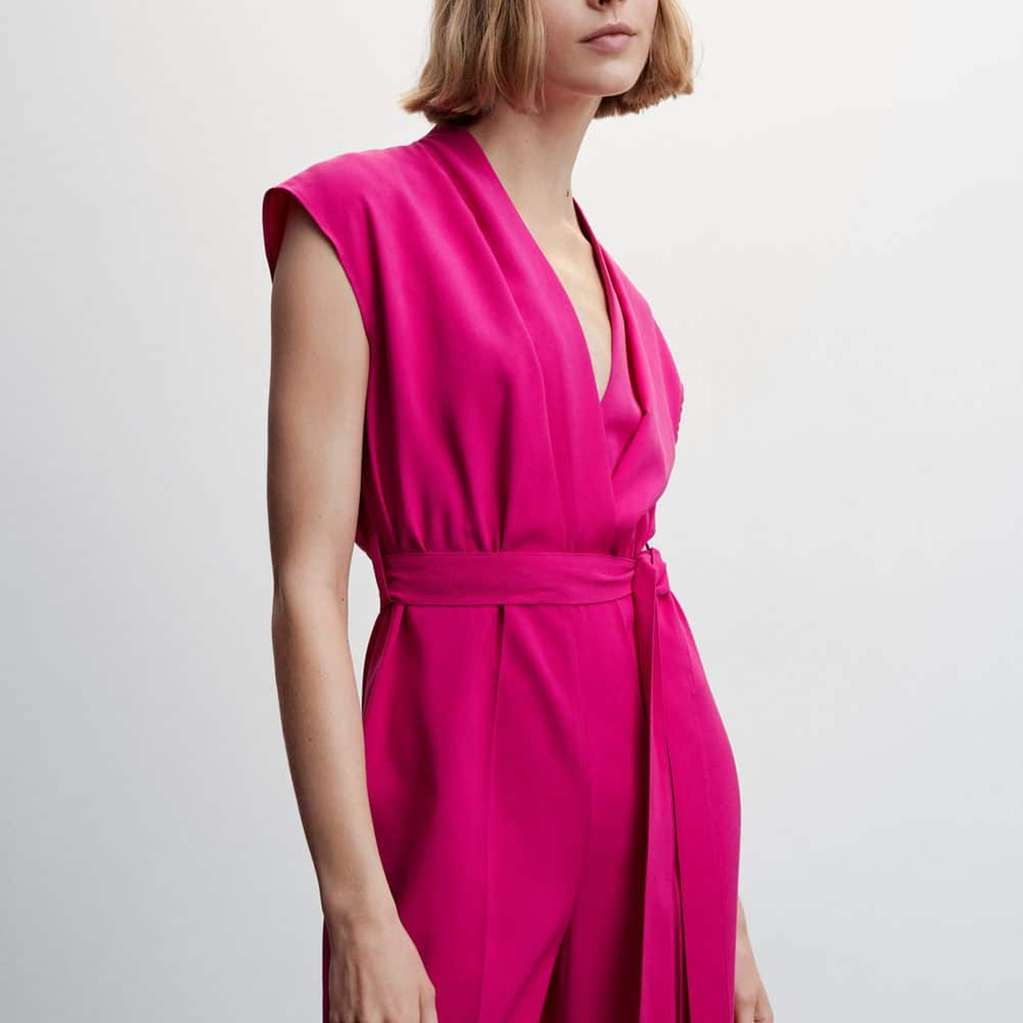 Mango Kadın Bağ Detaylı Uzun Tulum Fuşya