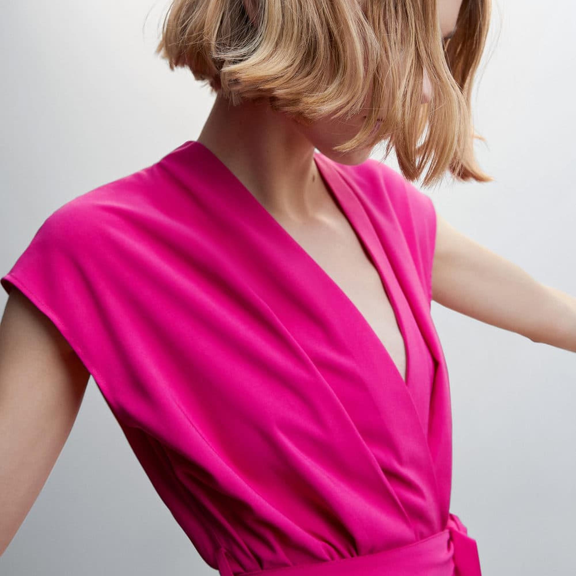 Mango Kadın Bağ Detaylı Uzun Tulum Fuşya