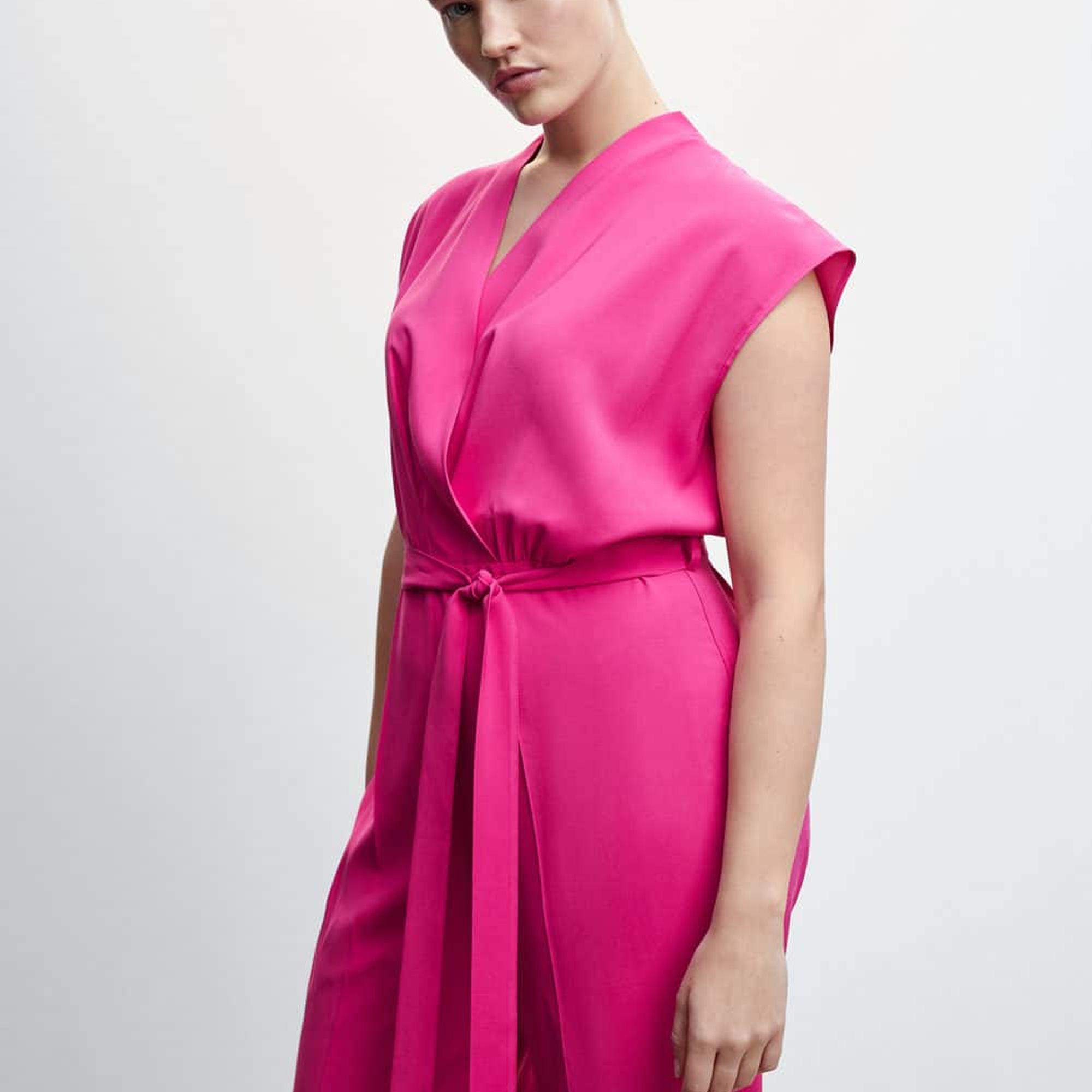 Mango Kadın Bağ Detaylı Uzun Tulum Fuşya