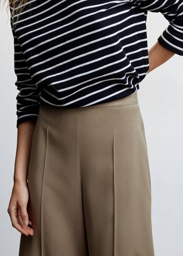  Mango Kadın Yüksek Bel Palazzo Pantolon Haki