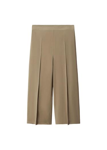  Mango Kadın Yüksek Bel Palazzo Pantolon Haki