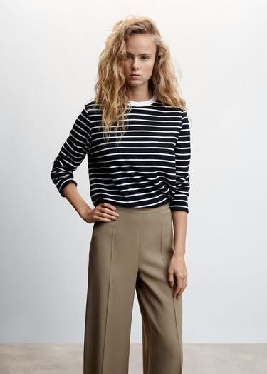  Mango Kadın Yüksek Bel Palazzo Pantolon Haki