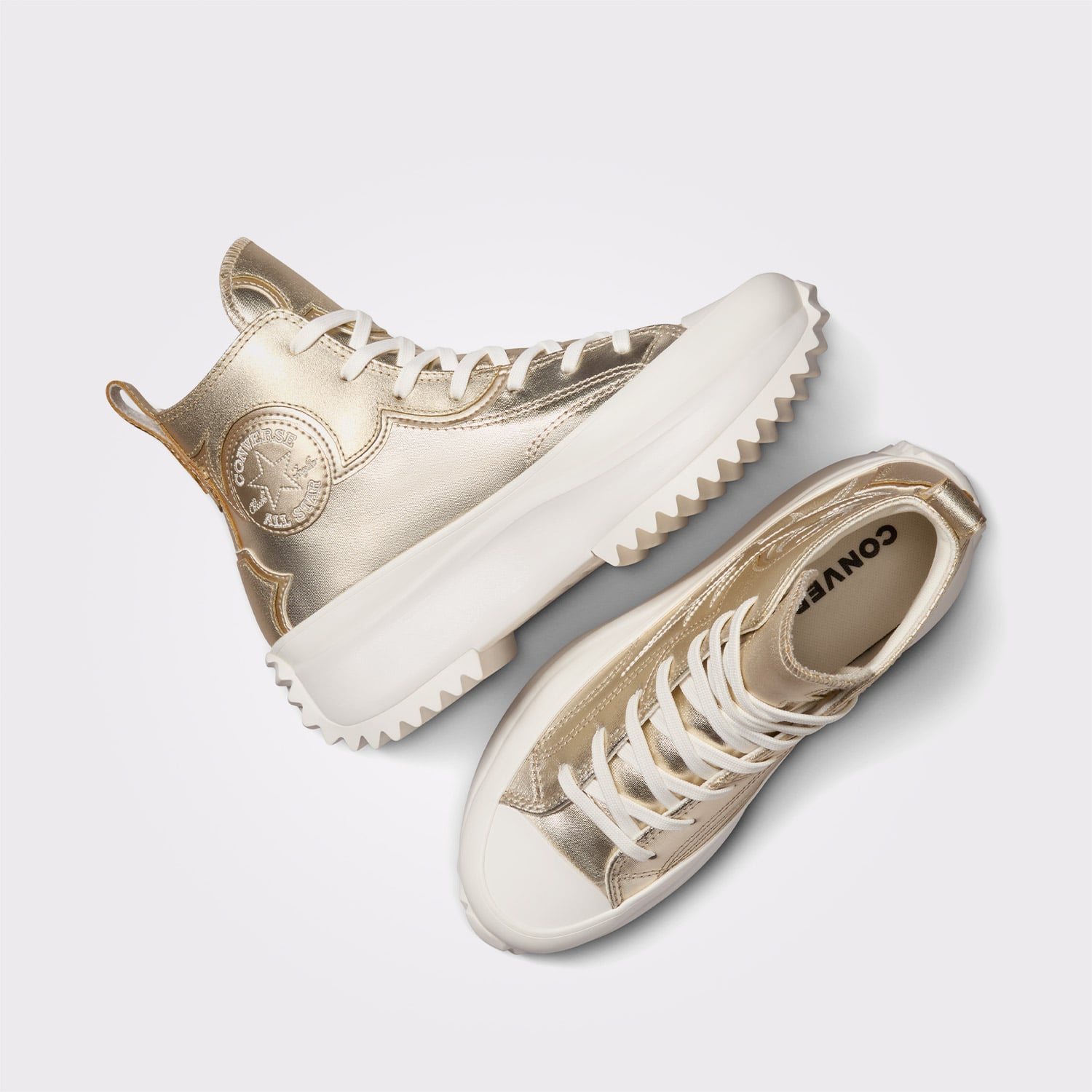 Converse Converse Sarı Run Star Hike Unisex Altın Platform Sneaker | FashFed Sarı - 4. görsel