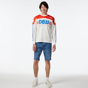  Deus Ex Machina Fantasma Moto Jersey Erkek Beyaz T-Shirt