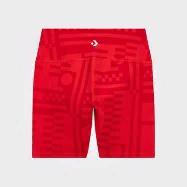  Converse x LFC Desenli Kadın Kırmızı Bisiklet Tayt