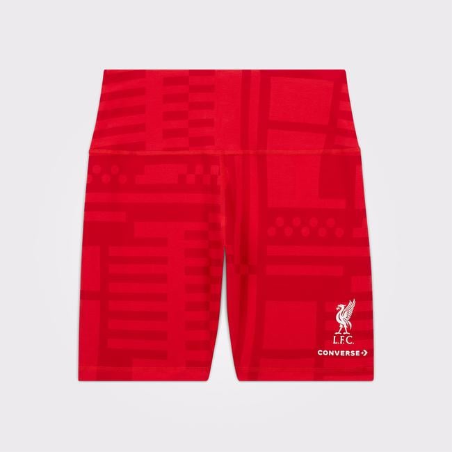  Converse x LFC Desenli Kadın Kırmızı Bisiklet Tayt