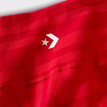  Converse x LFC Desenli Kadın Kırmızı Bisiklet Tayt