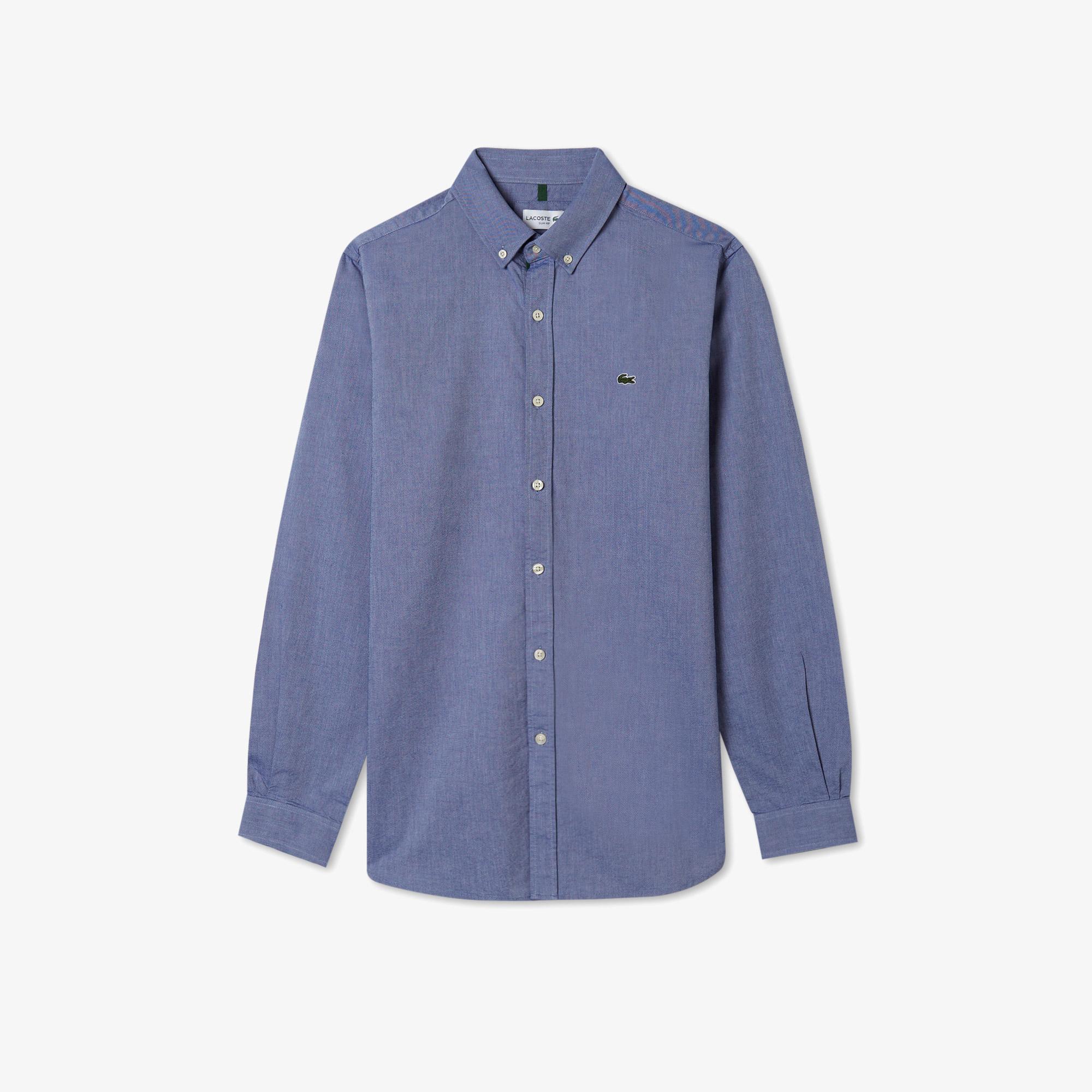 Lacoste Erkek Slim Fit Düğmeli Yaka Lacivert Gömlek